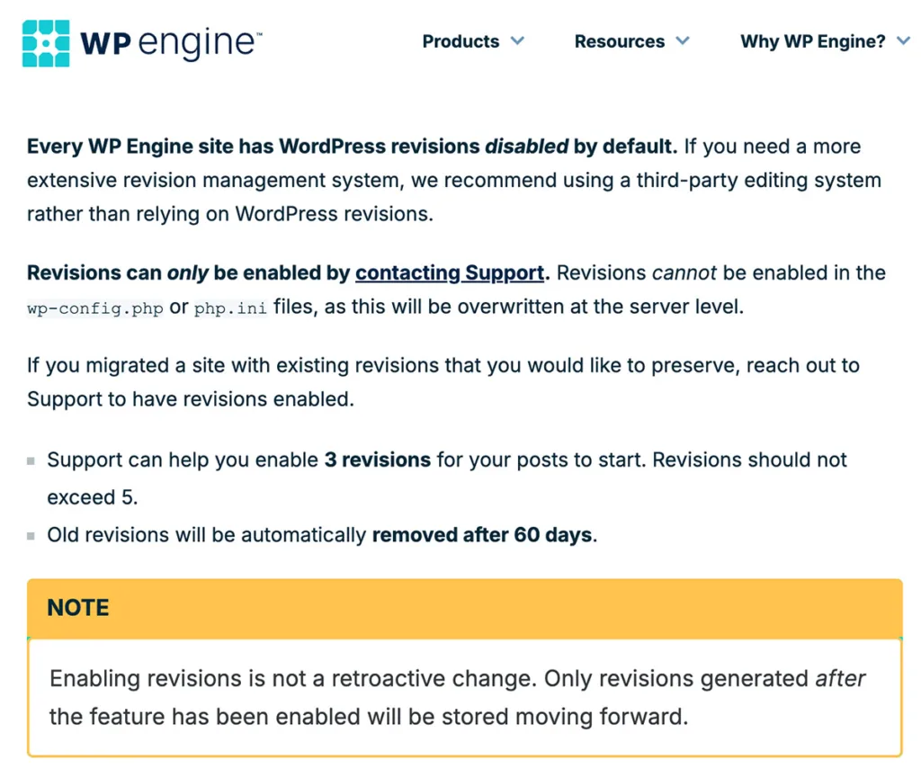WP Engine 支持页面截图