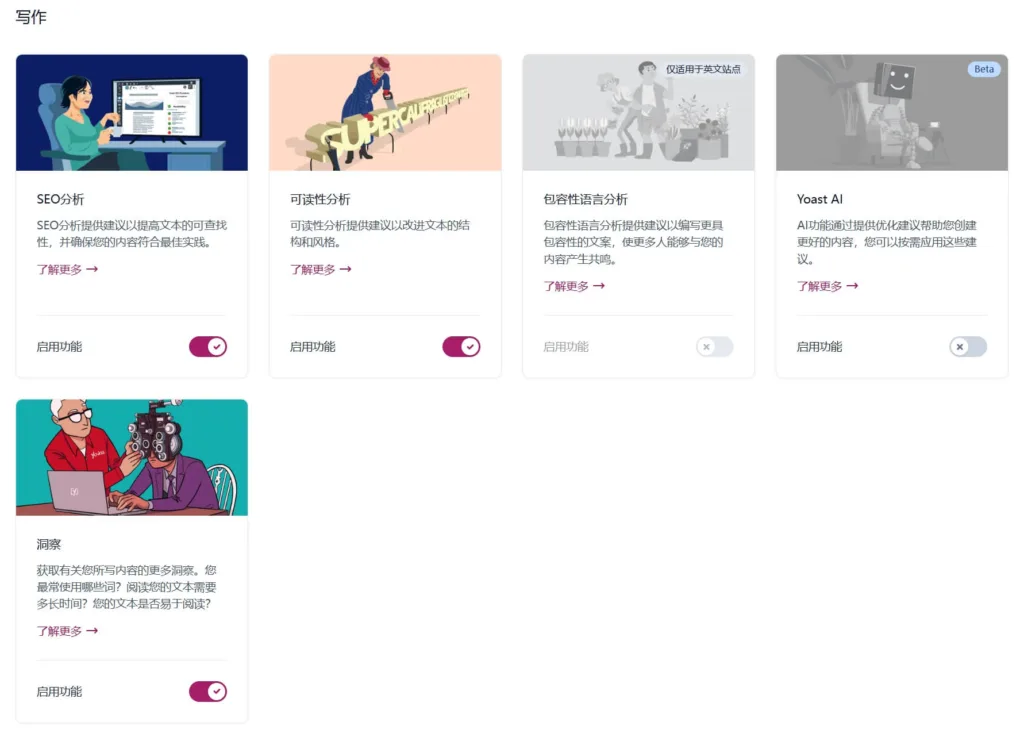 站点功能设置 - 写作相关