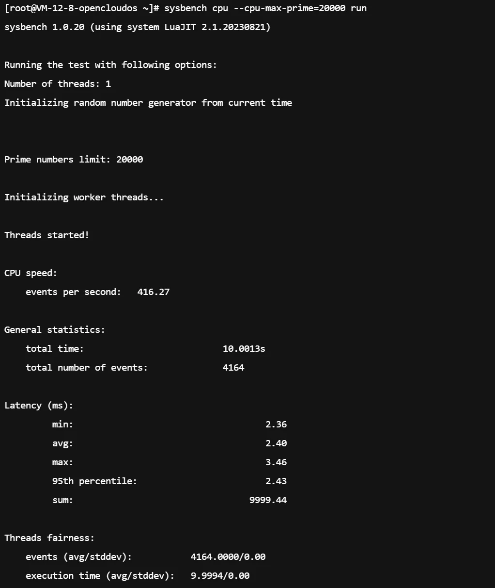 腾讯云轻量应用服务器单核性能测试结果