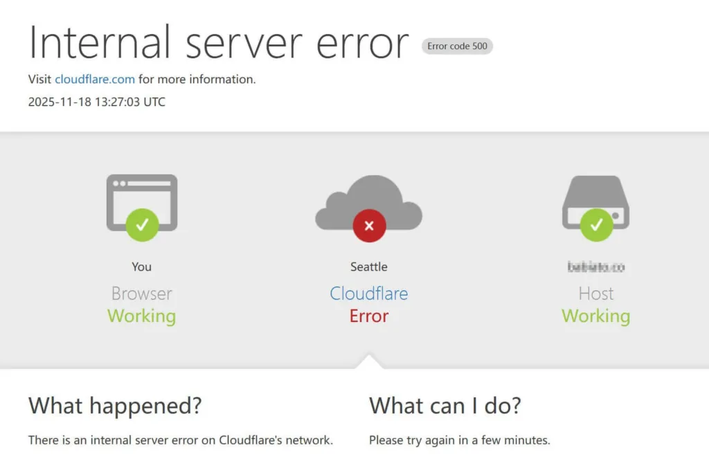 Cloudflare 故障导致大量网站无法访问