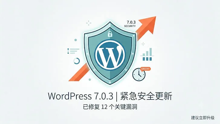 WordPress 7.0.3 正式发布:修复 12 个关键安全漏洞